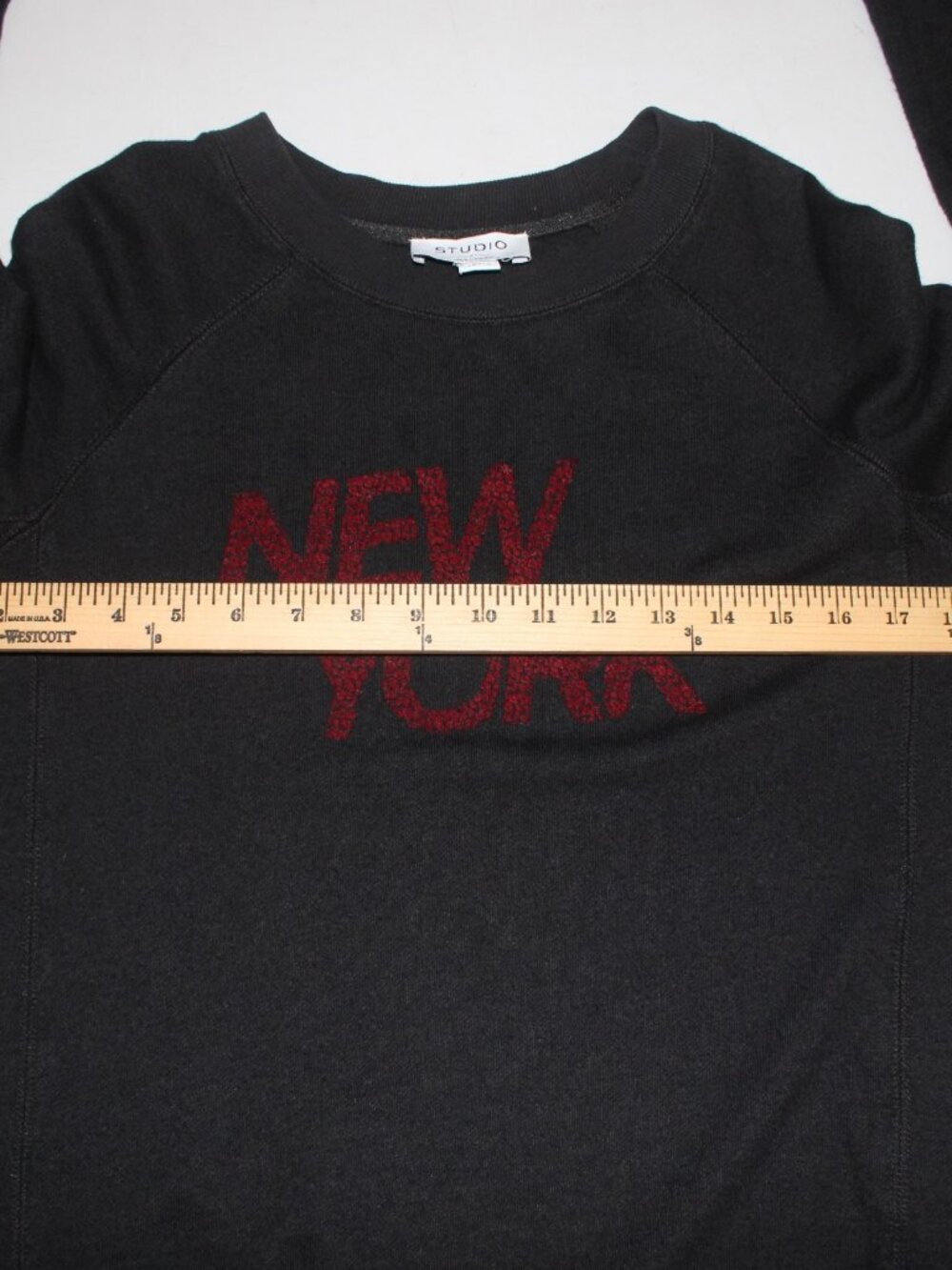 David Lerner Sweater Sz S S Studio Sz S Black Red New York Cotton Rayon Sweater - Picture 9 of 10